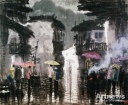 古镇雨 145×180cm  2004年