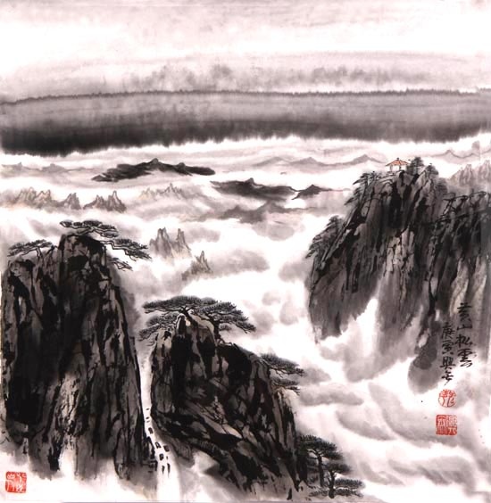 黄山松云图