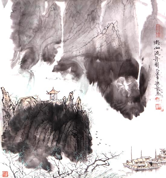 湖山泛舟图