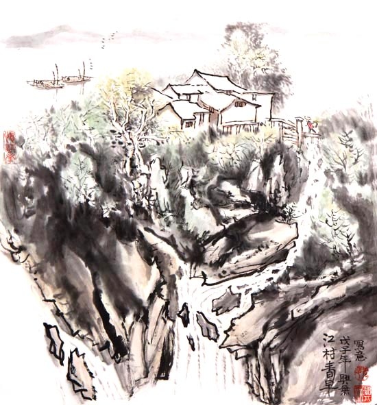 江村春早图