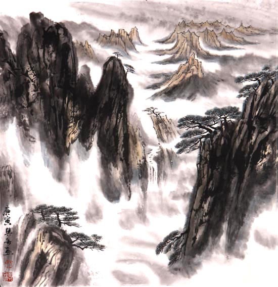 黄山松云图（四）