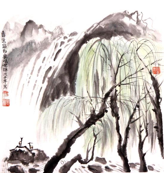鹿鸣飞瀑