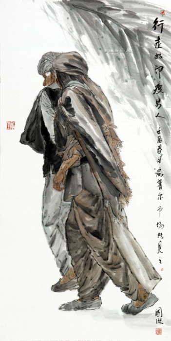 行走的印度男人