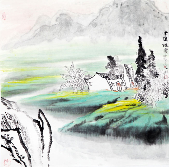 春溪晓雾